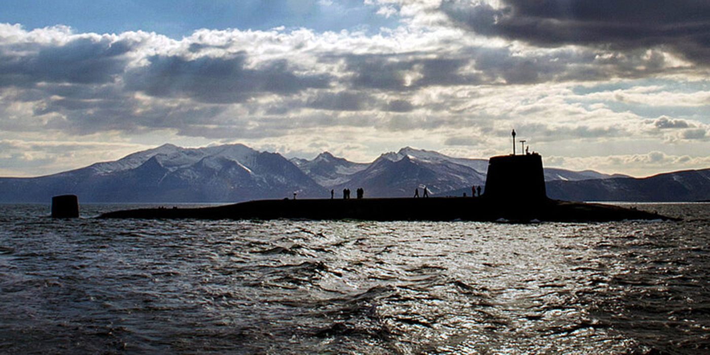Nuclear submarine at sea