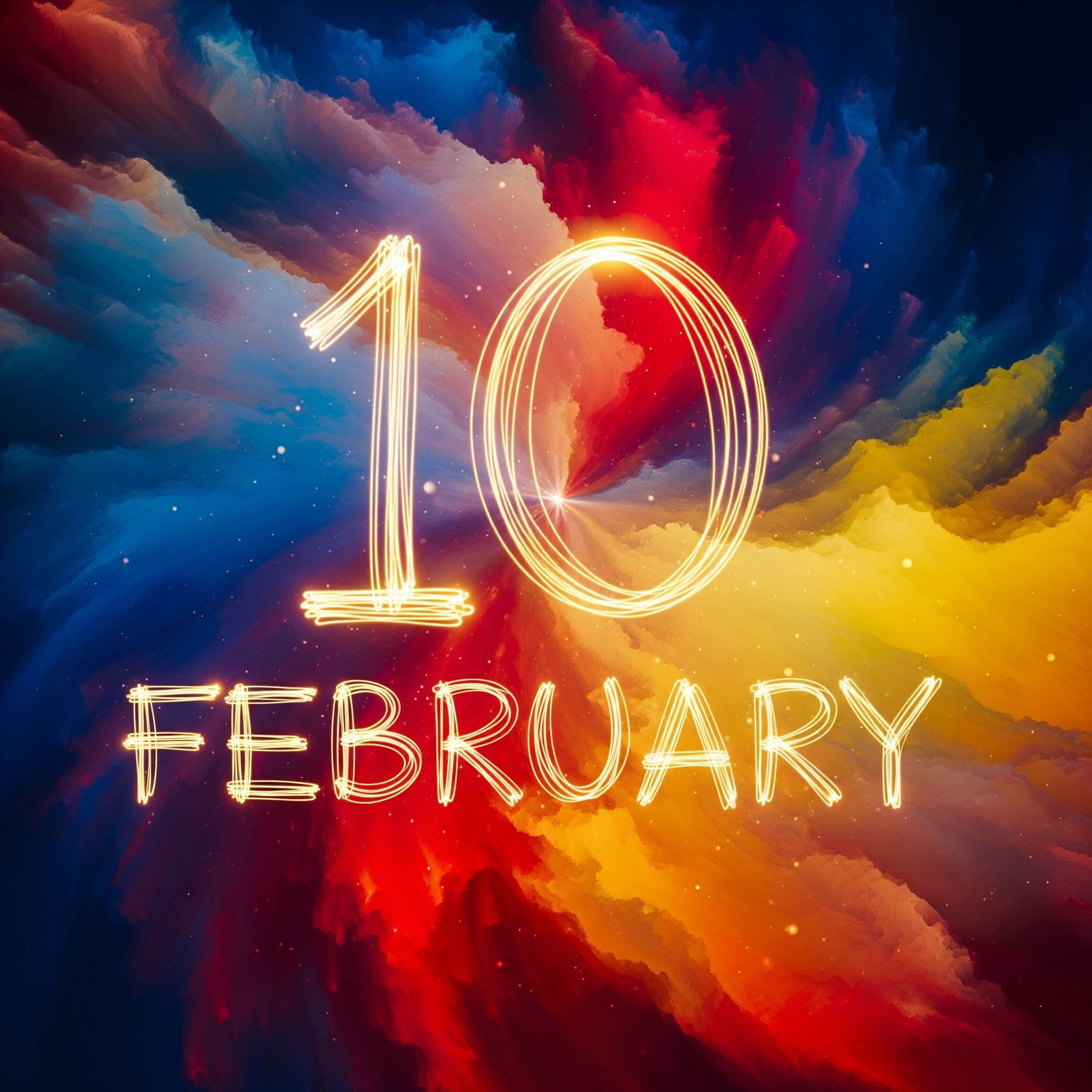 A calendar showing February 10