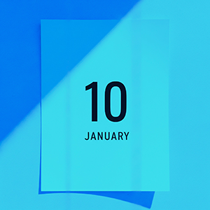 A calendar showing January 10