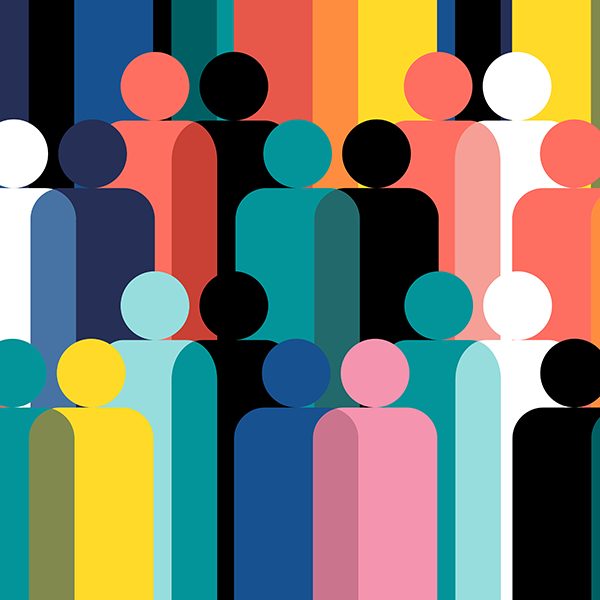 An artistic impression of a crowd
