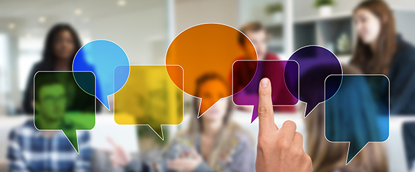 A group giving feedback