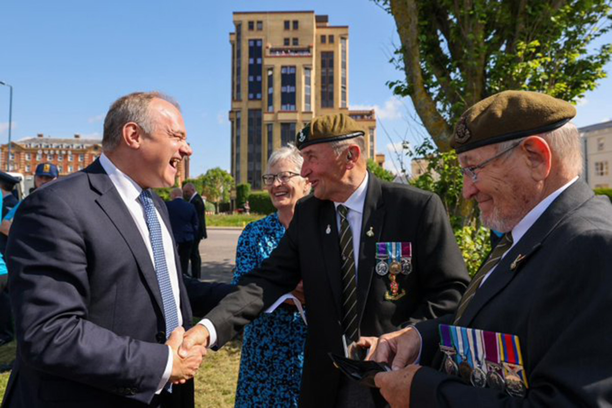 Ed Davey meeting veterans.
