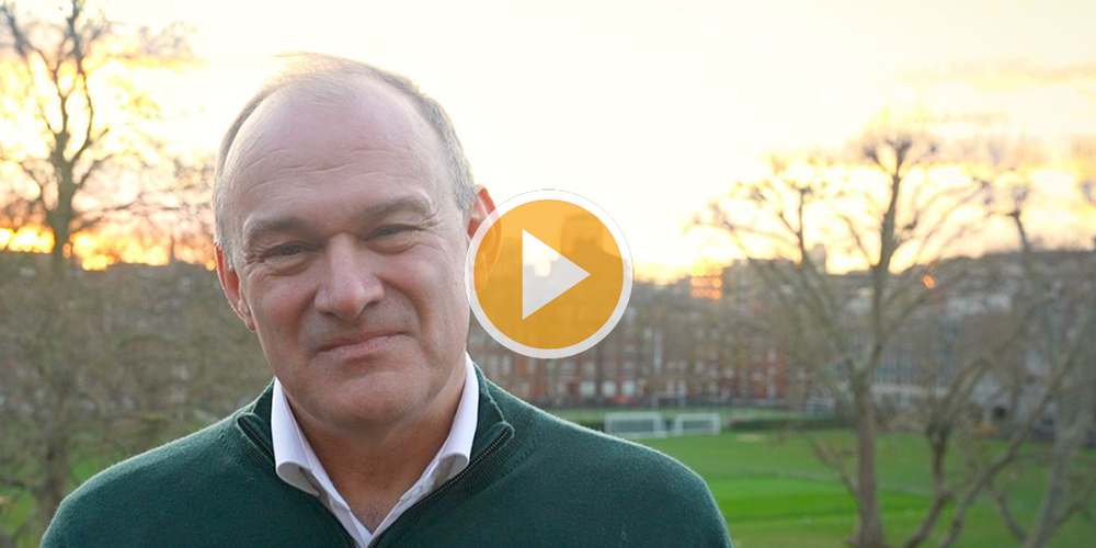 Photo from Ed Davey MP's New Year's message video.