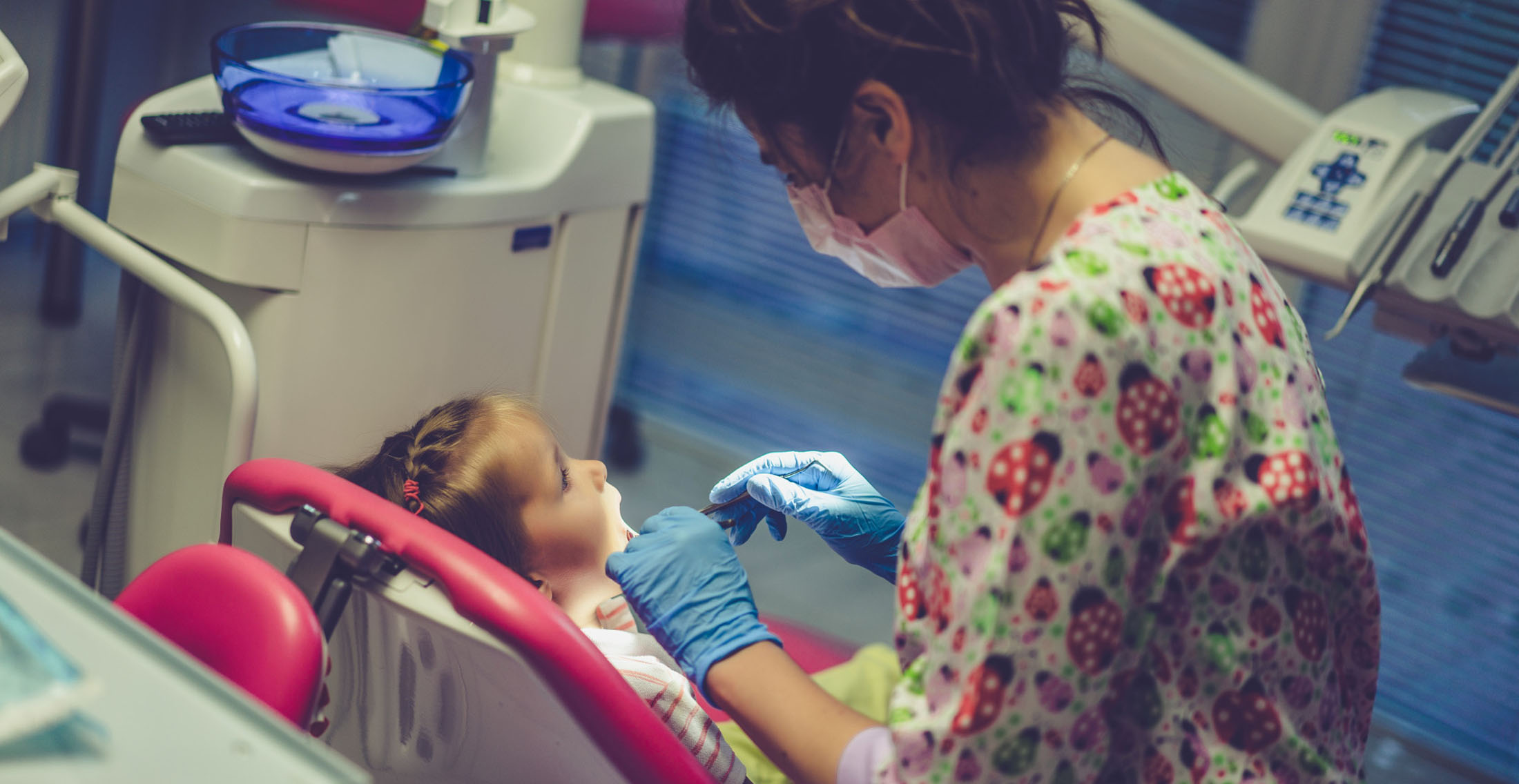 A child at the dentist.